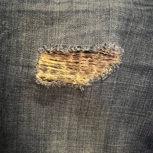 Guess crop skinny low waisted dark denim vintage jeans with leopard print inside - Picture 3 of 5